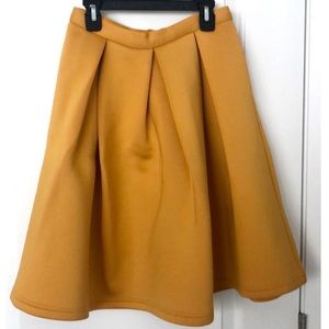 Women’s Mustard A-Line Midi Skirt Size S